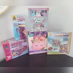 5 Kids Fun "Toys" Decorate Water Bottle Jewelry Box Suncatcher Pens Makeup